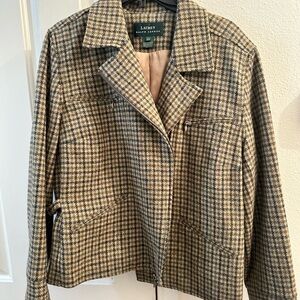 Ralph Lauren Women's Tan Plaid Blazer